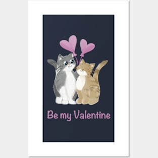 Be my valentine cats in love Posters and Art